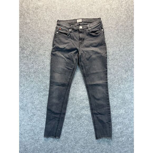 H By Hudson Denim - Hudson Jeans Womens Size 28 Natalie Super Skinny Dark Gray Stretch Raw Hem